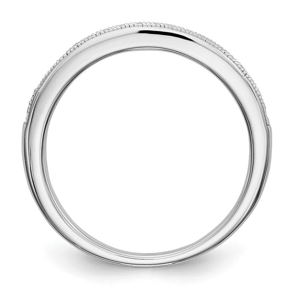 14K White Gold Full Band with 1/10 Carat Diamonds & Sapphires
