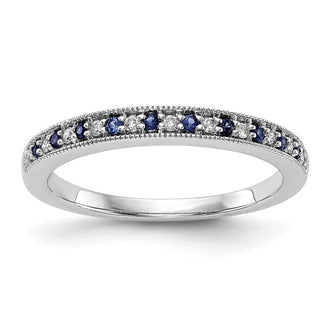 Shop Exclusive 14K White Gold Full Band with 1/10 Carat Diamonds & Sapphires