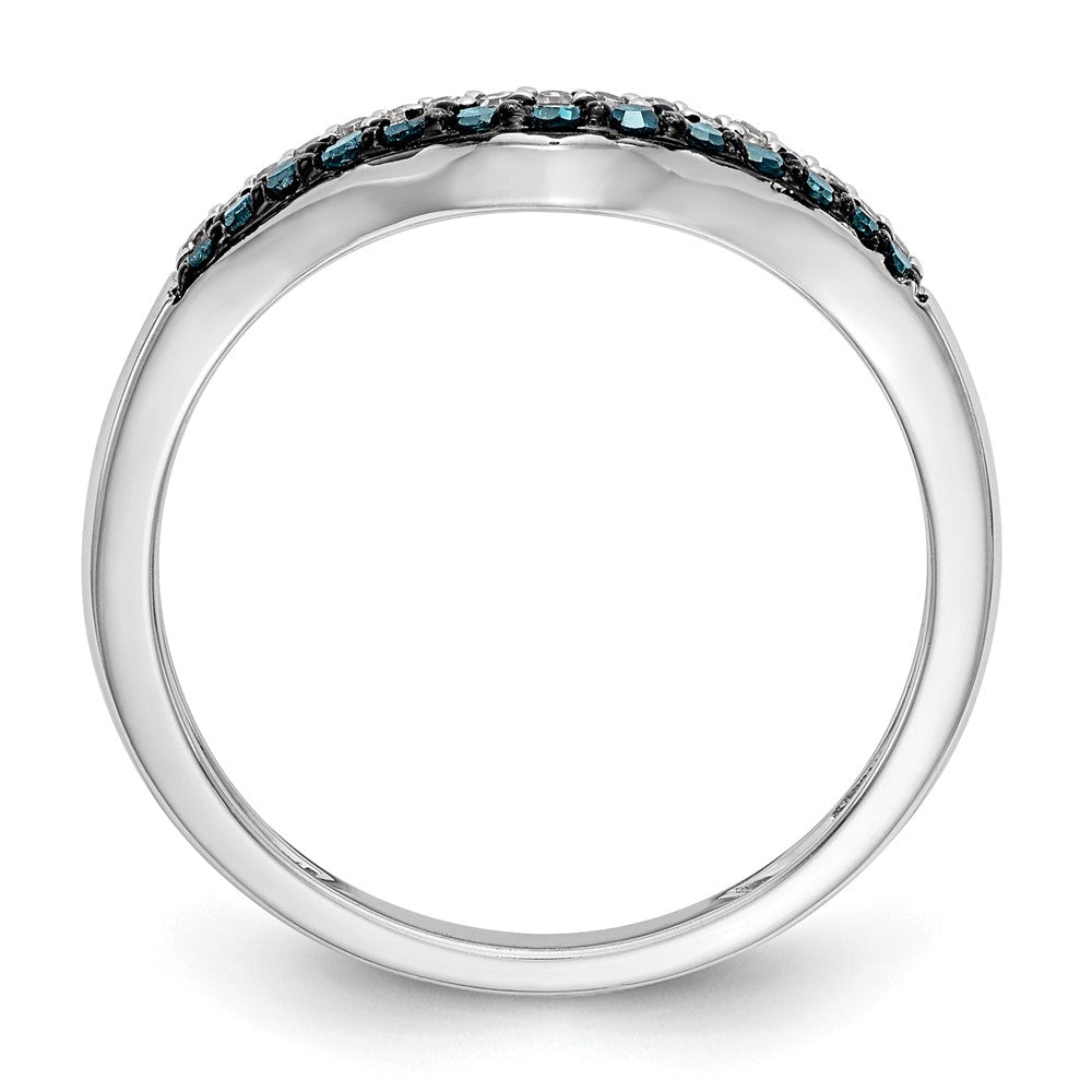 Buy Stylish 14K White Gold Contoured Band with 1/5 Carat Diamonds