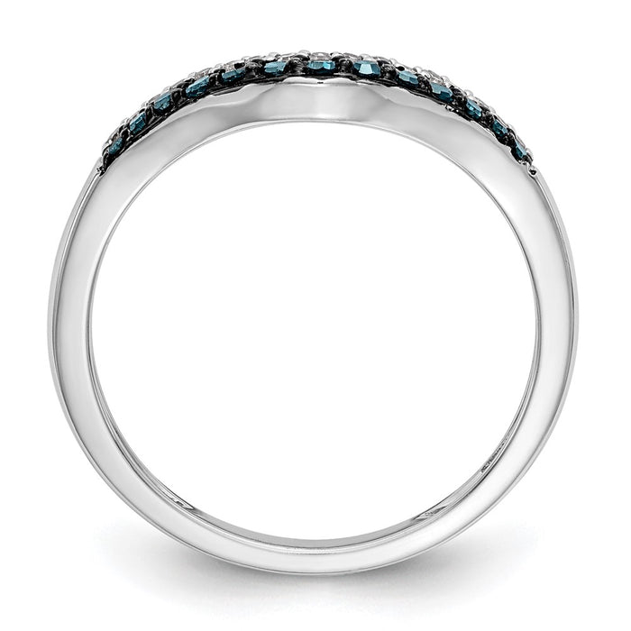 Buy Stylish 14K White Gold Contoured Band with 1/5 Carat Diamonds-3
