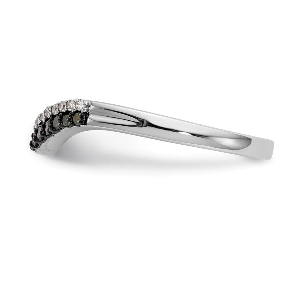 Buy Stylish 14K White Gold Contoured Band with 1/5 Carat Diamonds