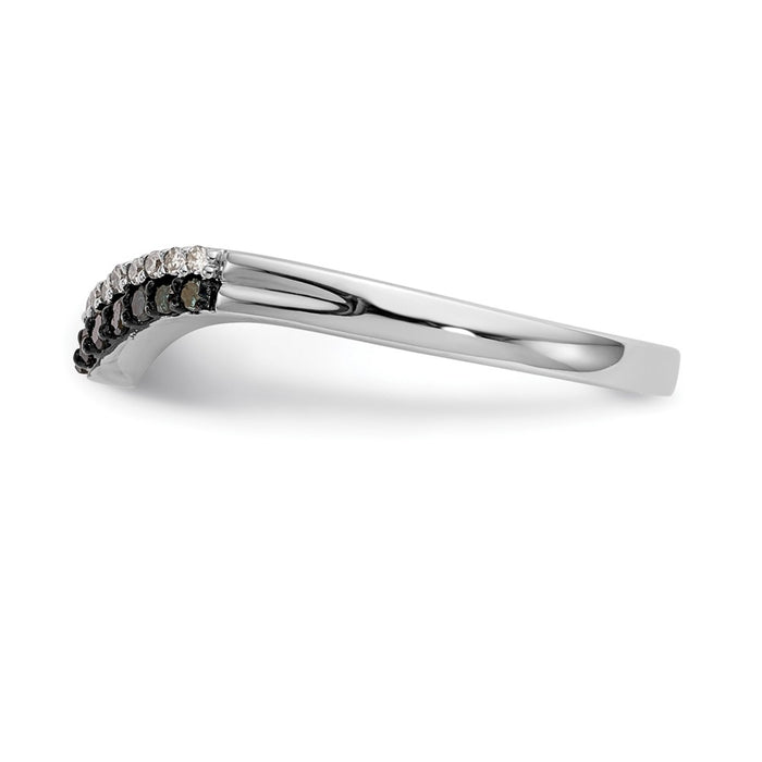 Buy Stylish 14K White Gold Contoured Band with 1/5 Carat Diamonds-4