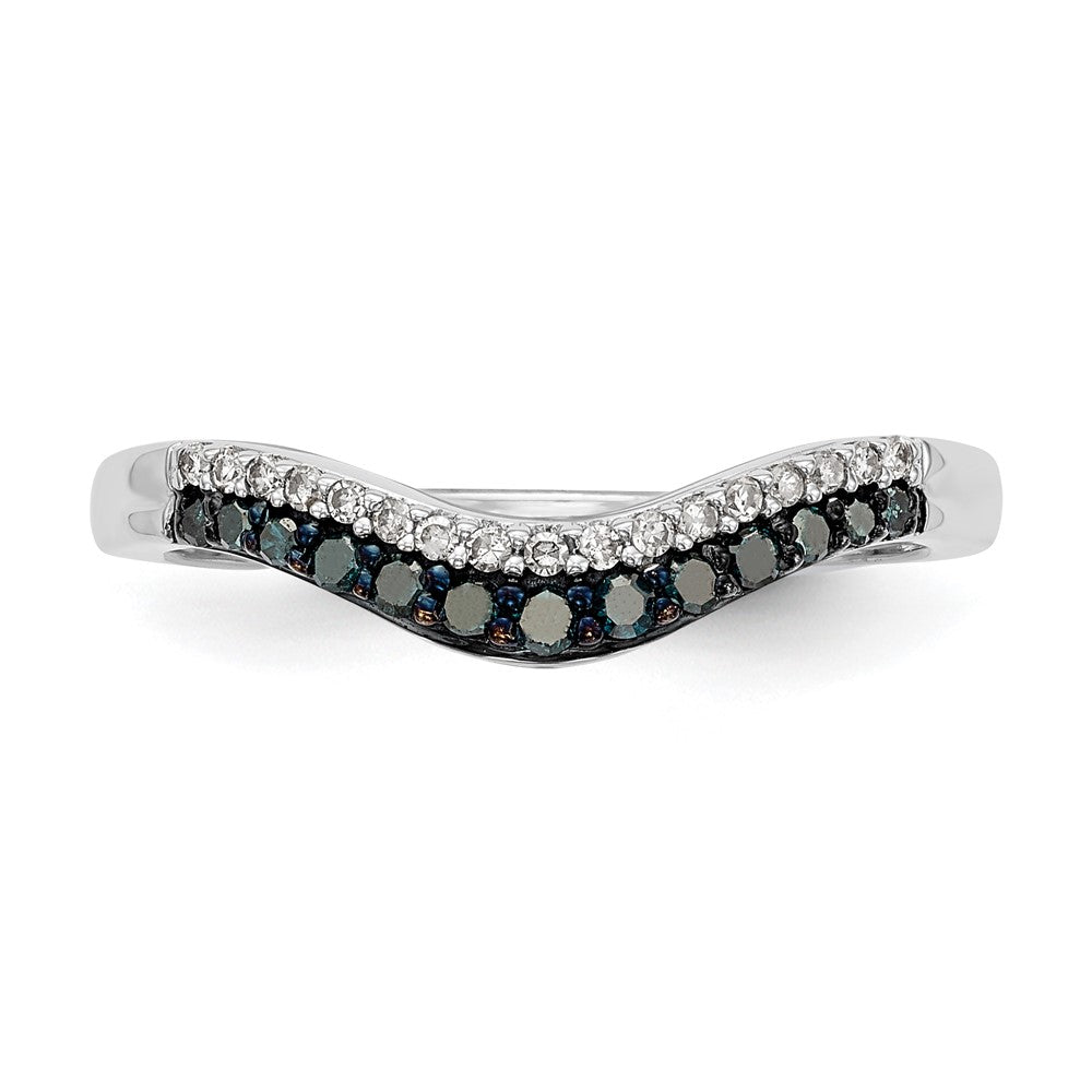 Buy Stylish 14K White Gold Contoured Band with 1/5 Carat Diamonds