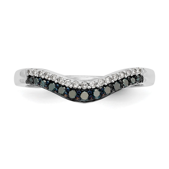 Buy Stylish 14K White Gold Contoured Band with 1/5 Carat Diamonds-5