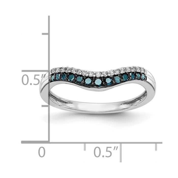 Buy Stylish 14K White Gold Contoured Band with 1/5 Carat Diamonds-8