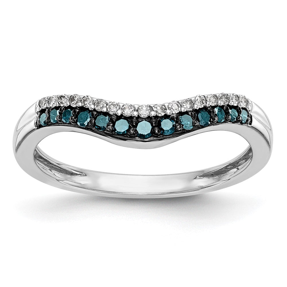 Buy Stylish 14K White Gold Contoured Band with 1/5 Carat Diamonds