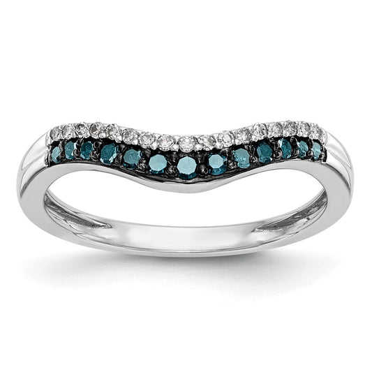 Buy Stylish 14K White Gold Contoured Band with 1/5 Carat Diamonds