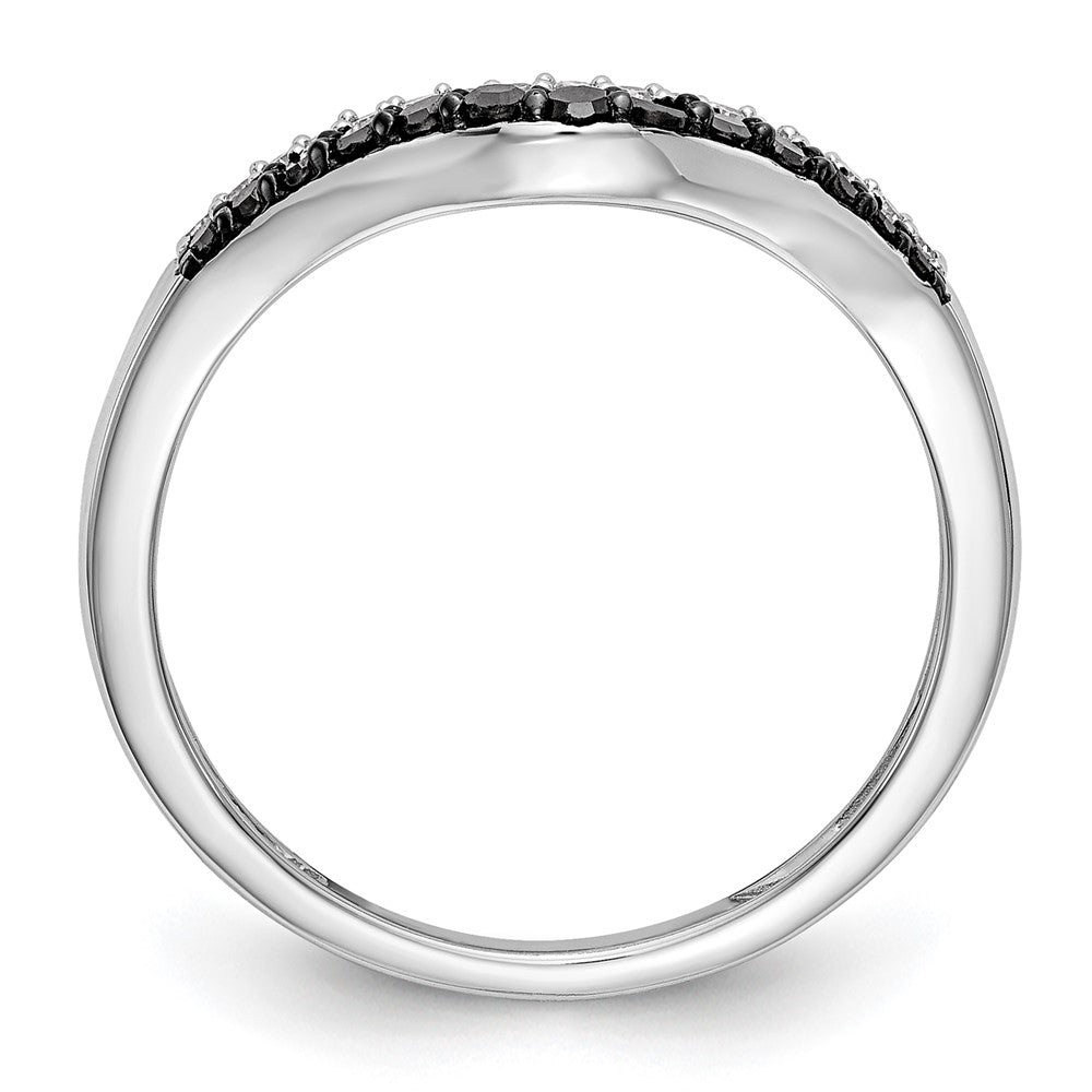 Buy Stylish 14K White Gold Band with 1/5 Carat Black & White Diamonds