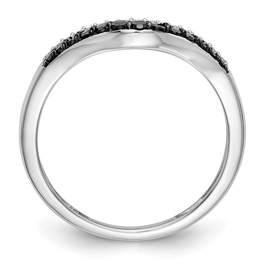Buy Stylish 14K White Gold Band with 1/5 Carat Black & White Diamonds