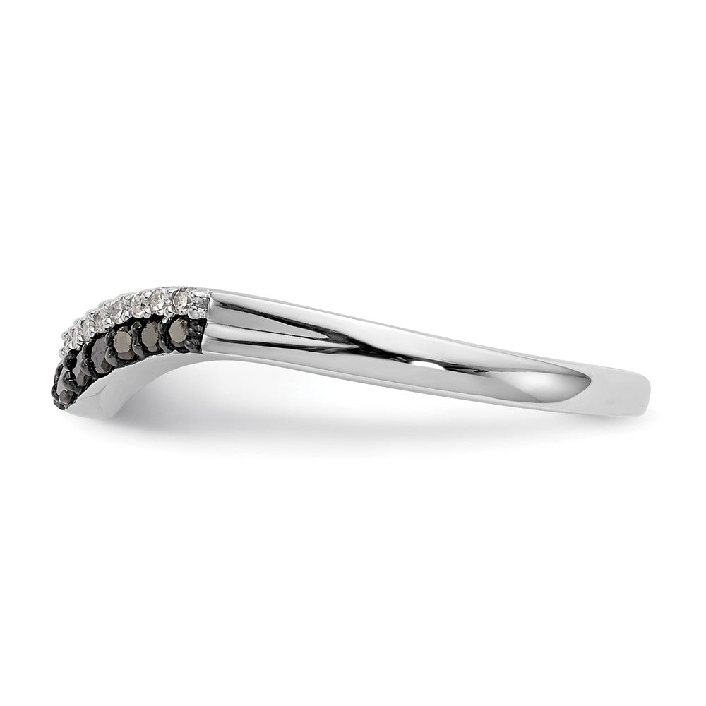 Buy Stylish 14K White Gold Band with 1/5 Carat Black & White Diamonds