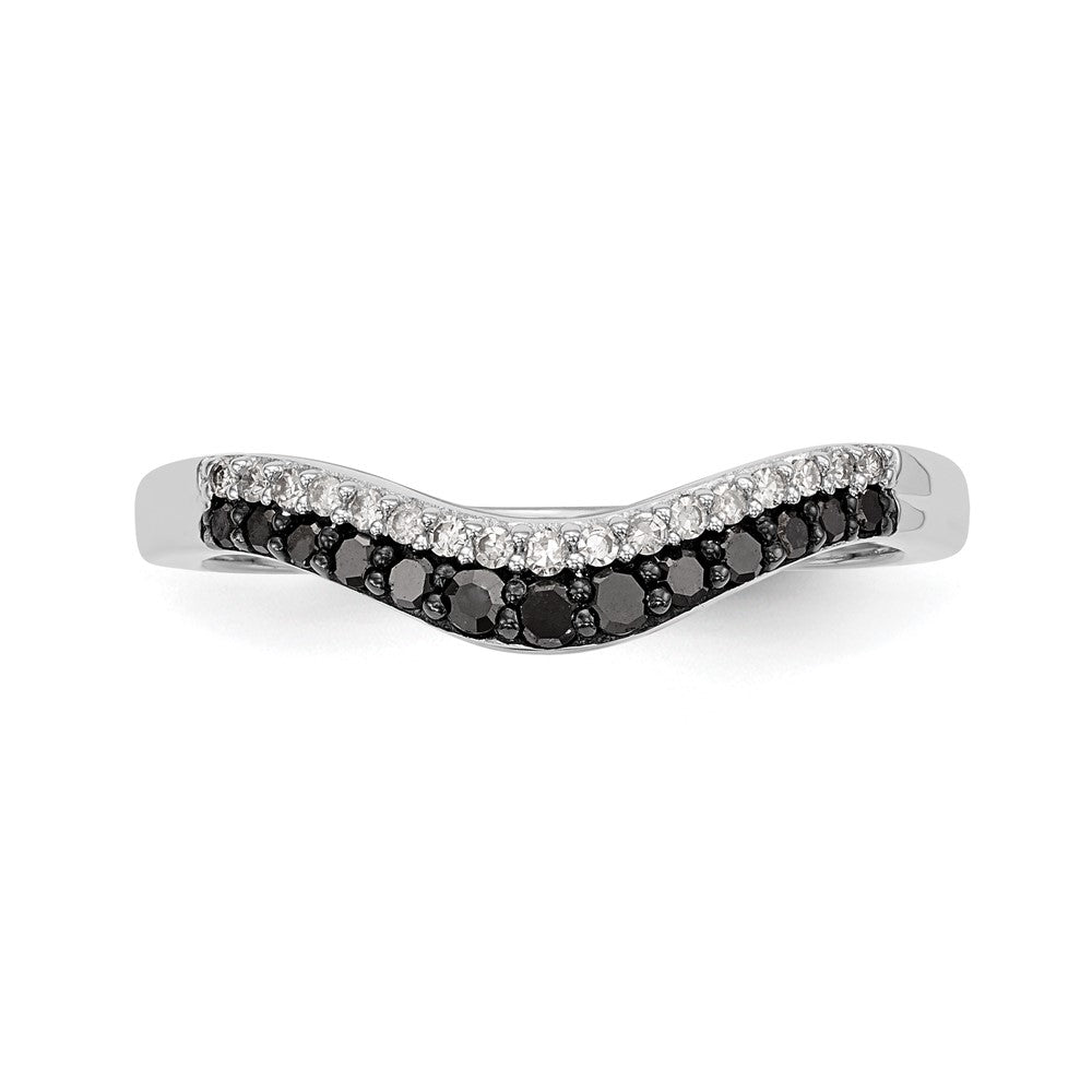 Buy Stylish 14K White Gold Band with 1/5 Carat Black & White Diamonds