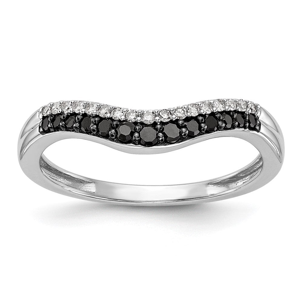 Buy Stylish 14K White Gold Band with 1/5 Carat Black & White Diamonds