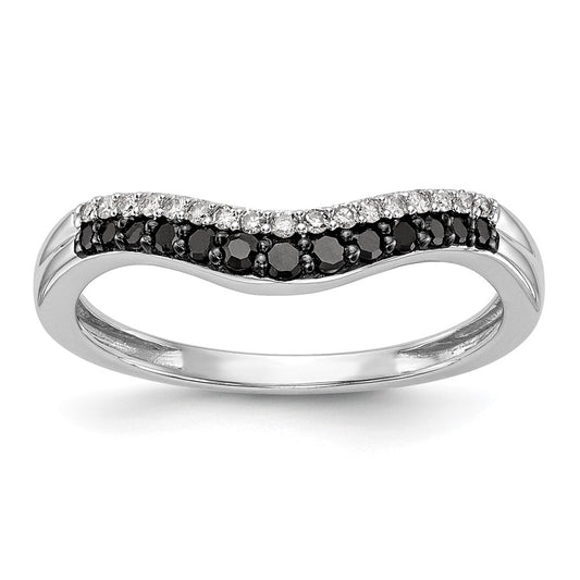 Buy Stylish 14K White Gold Band with 1/5 Carat Black & White Diamonds