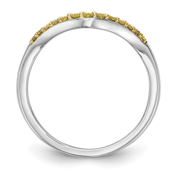 14K White Gold Contoured Band with 1/5 Carat Diamonds - Style GR1-1023415