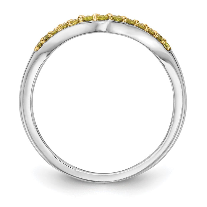 Buy 14K White Gold Contoured Band with 1/5 Carat Diamonds - Stylish Value!-2