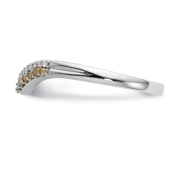 Buy 14K White Gold Contoured Band with 1/5 Carat Diamonds - Stylish Value!-3