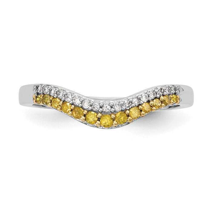 Buy 14K White Gold Contoured Band with 1/5 Carat Diamonds - Stylish Value!-4