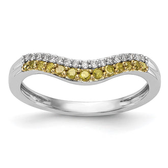 Buy 14K White Gold Contoured Band with 1/5 Carat Diamonds - Stylish Value!
