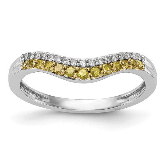 Buy 14K White Gold Contoured Band with 1/5 Carat Diamonds - Stylish Value!