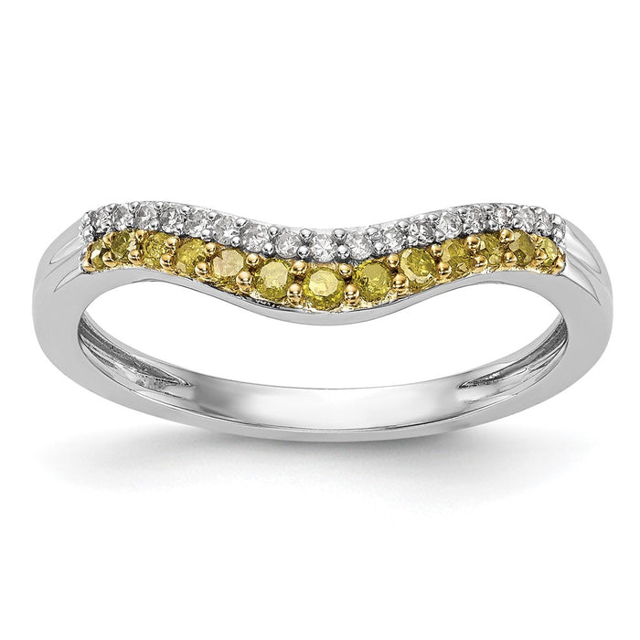Buy 14K White Gold Contoured Band with 1/5 Carat Diamonds - Stylish Value!-1