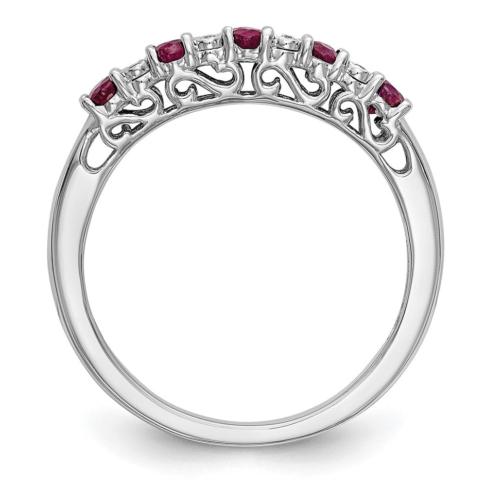Buy Stylish 14K White Gold Diamond & Ruby Eternity Band, .01 Carat