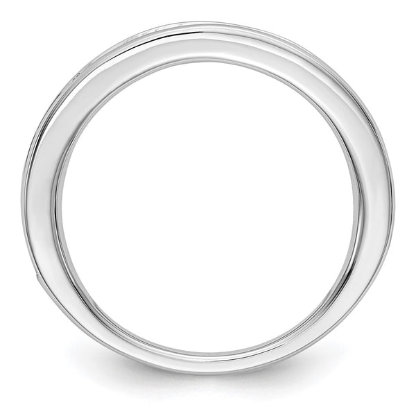 14K White Gold Emerald Channel Set Band