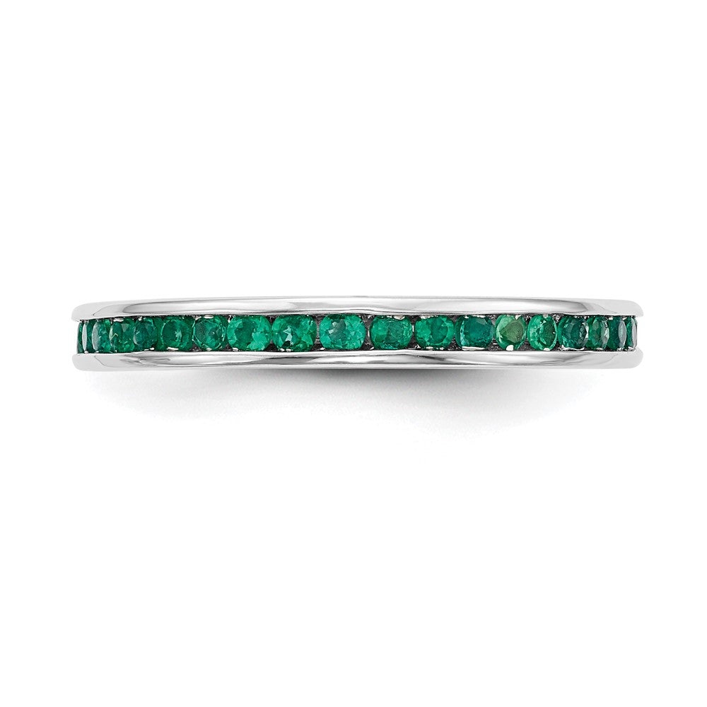 Shop Exclusive 14K White Gold Emerald Channel Set Band - Stylish and Affordable!