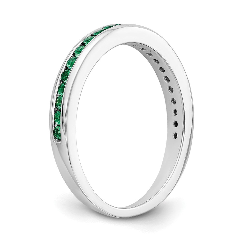 Shop Exclusive 14K White Gold Emerald Channel Set Band - Stylish and Affordable!