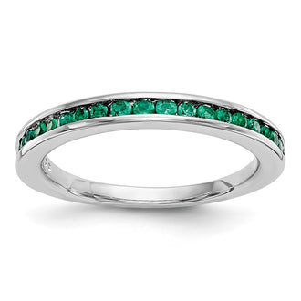 Shop Exclusive 14K White Gold Emerald Channel Set Band - Stylish and Affordable!