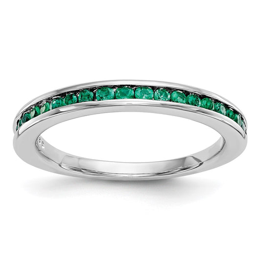Shop Exclusive 14K White Gold Emerald Channel Set Band - Stylish and Affordable!