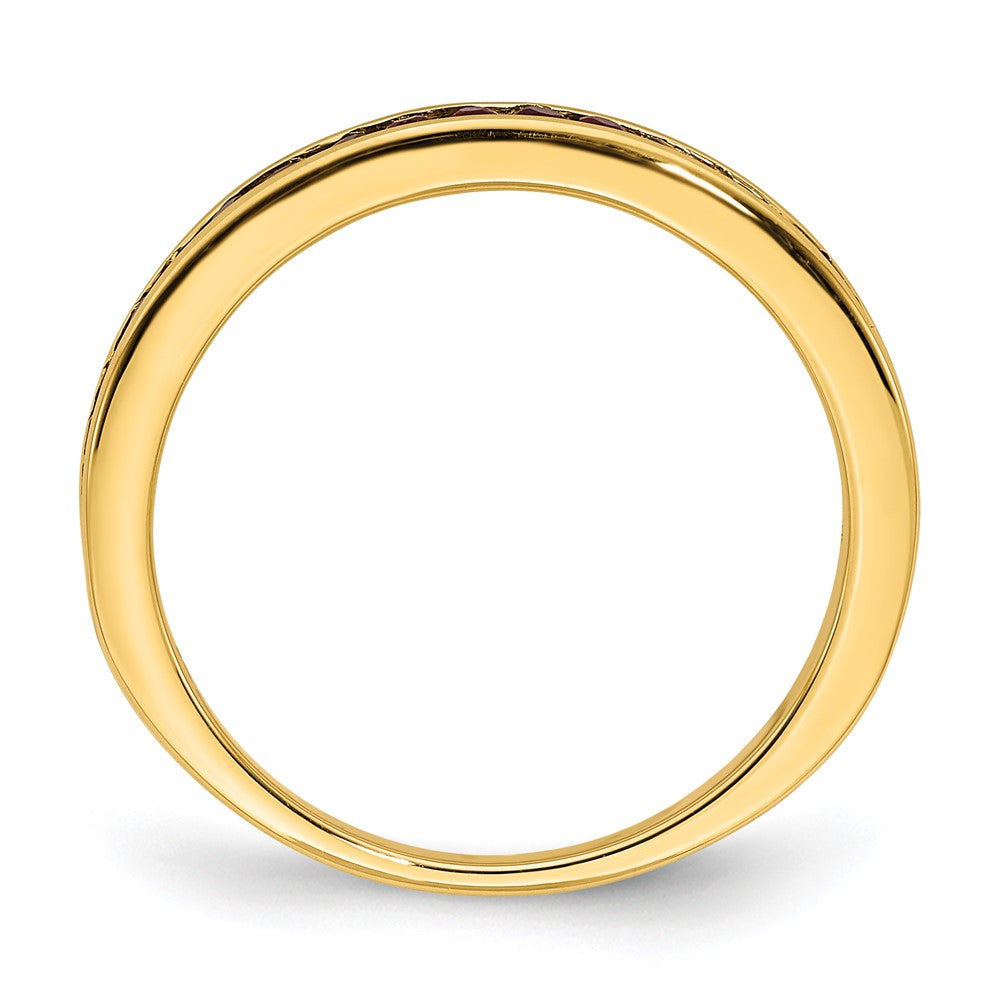 High-Quality 14K Gold Ruby Channel Set Band - Stylish Luxury Jewelry Design