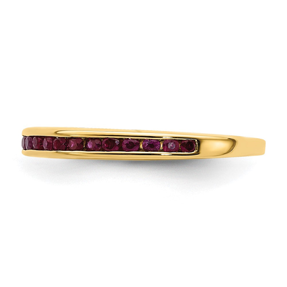 High-Quality 14K Gold Ruby Channel Set Band - Stylish Luxury Jewelry Design