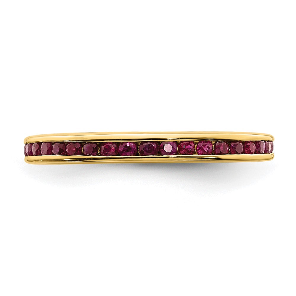 High-Quality 14K Gold Ruby Channel Set Band - Stylish Luxury Jewelry Design