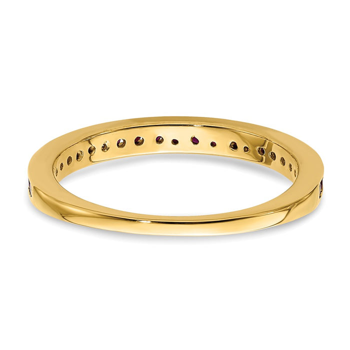 High-Quality 14K Gold Ruby Channel Set Band - Stylish Luxury Jewelry Design-5
