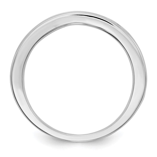 14K White Gold Channel Set Band with Blue Sapphires