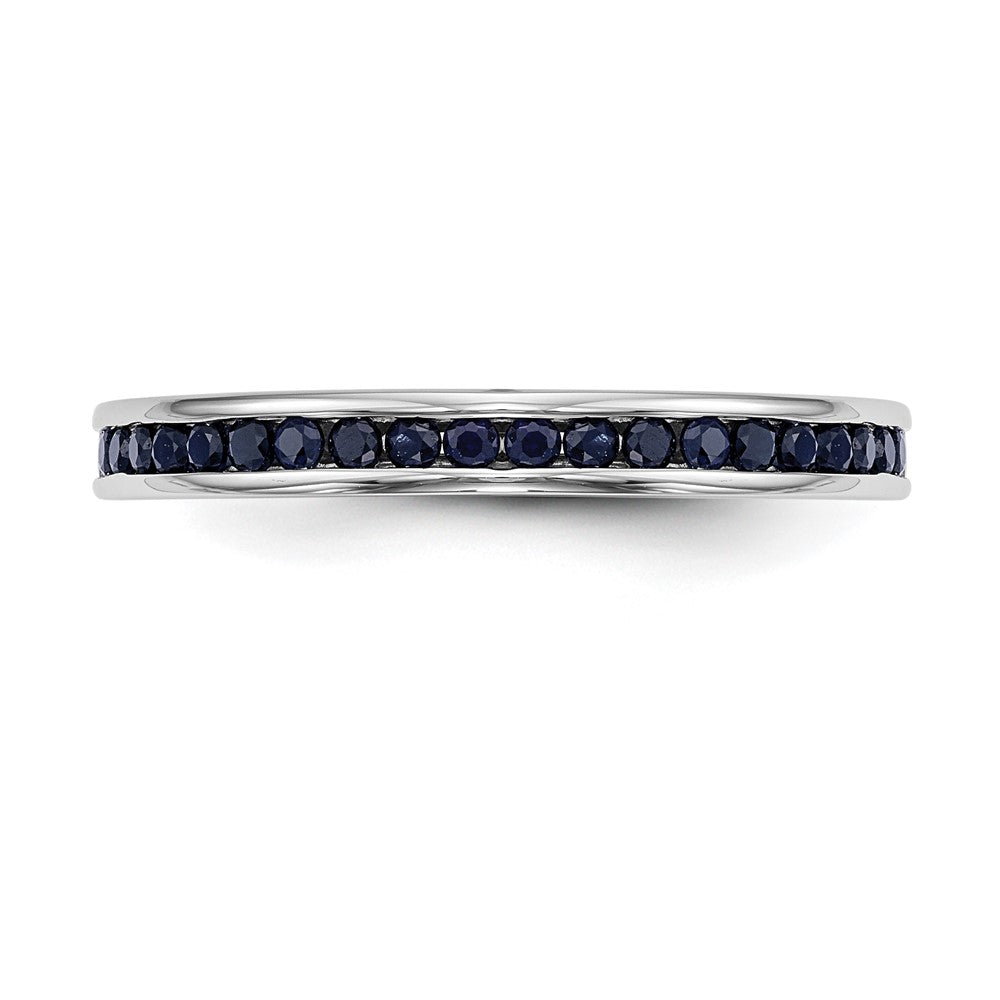 Buy 14K White Gold Channel Set Band with Blue Sapphires - Stylish Luxury!