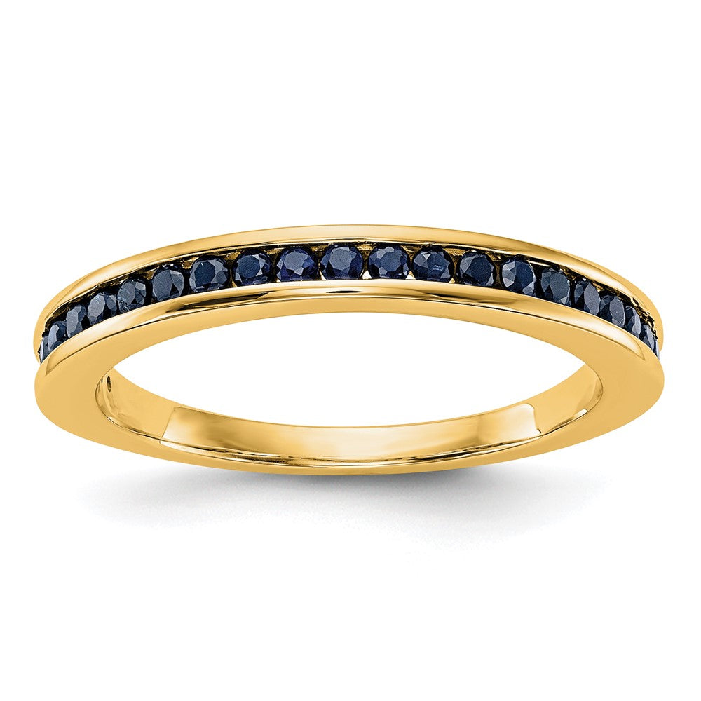 Buy Stylish 14K Yellow Gold Blue Sapphire Channel Set Band - 6mm Width, Luxury Design