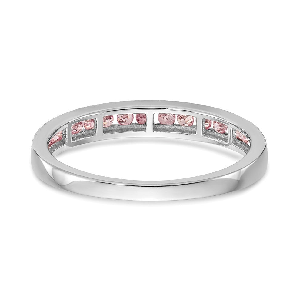 Exclusive 14K White Gold Pink Sapphire Channel Set Band - Stylish & Affordable