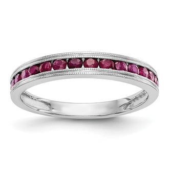High-Quality 14K White Gold Ruby Channel Set Band - Stylish & Affordable!