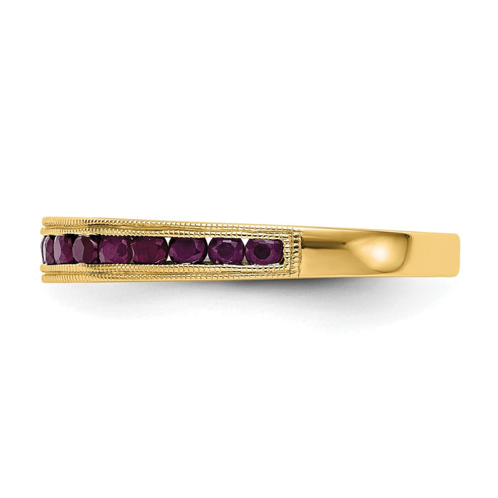 Shop Stylish 14K Yellow Gold Ruby Channel Set Band - Affordable Luxury Jewelry-3
