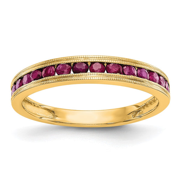 14K Yellow Gold Ruby Channel Set Band