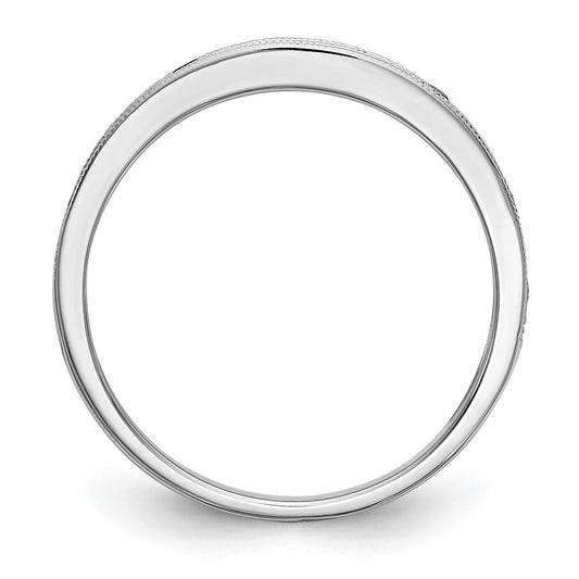 Buy Stylish 14K White Gold Channel Set Band with Blue Sapphires, 7mm