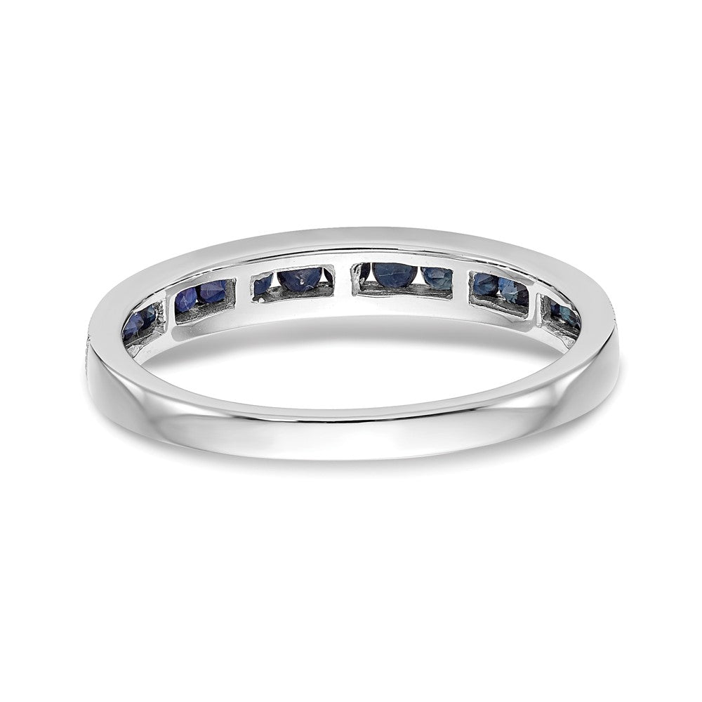 Buy Stylish 14K White Gold Channel Set Band with Blue Sapphires, 7mm