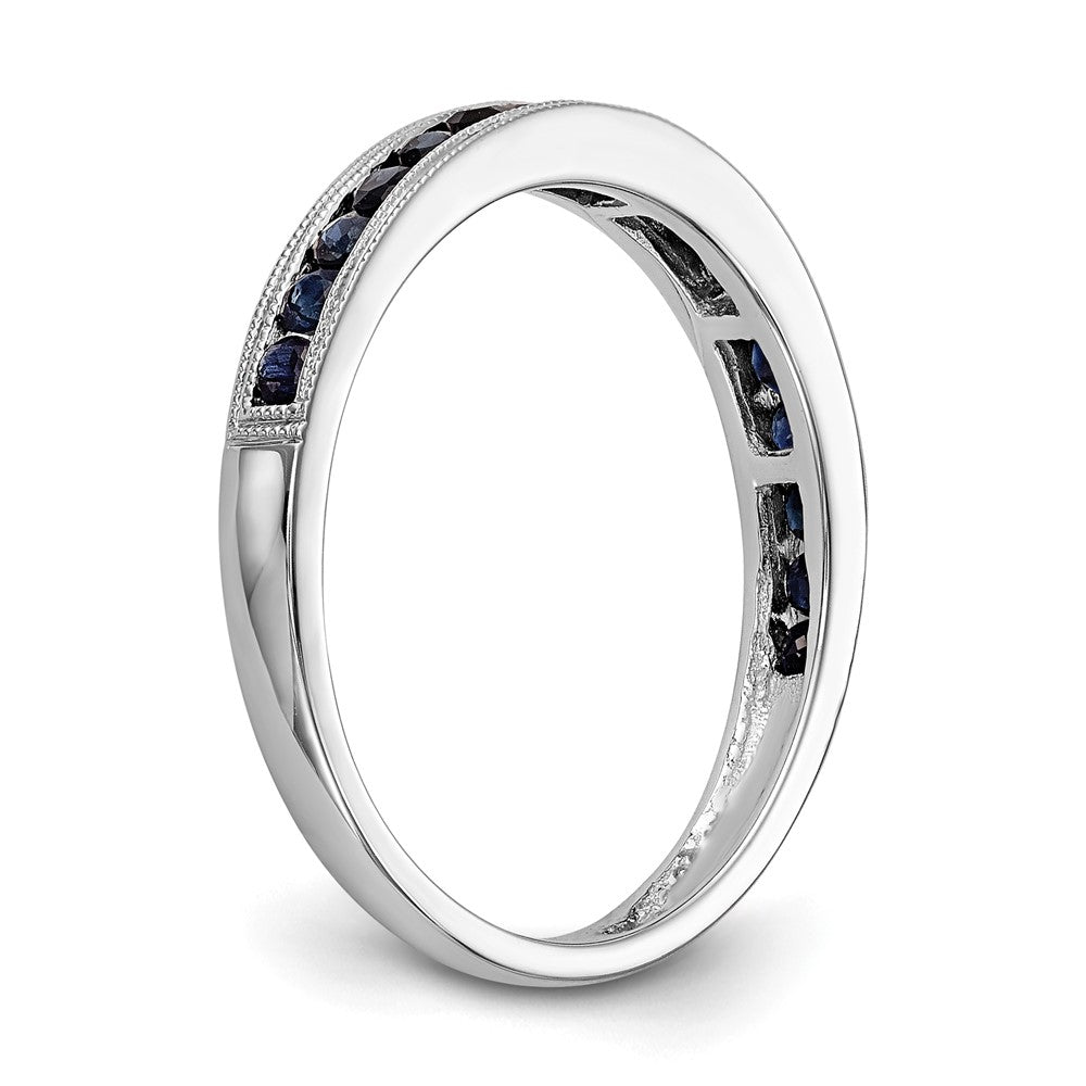 Buy Stylish 14K White Gold Channel Set Band with Blue Sapphires, 7mm