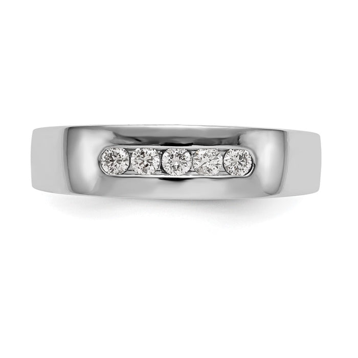 Buy Stylish Men's 14K White Gold 5-Stone Diamond Band - 1/4 Carat Value-4