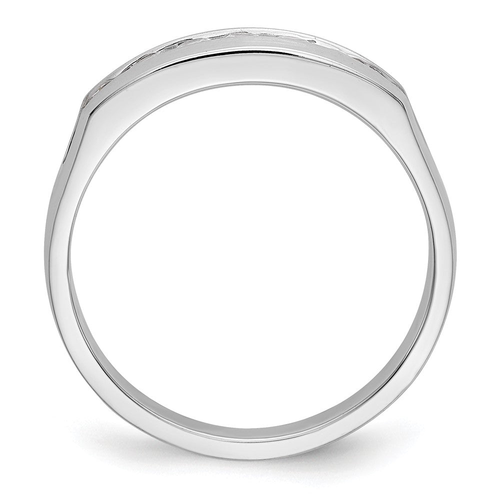 Exclusive 14K White Gold Men's Channel Band | 7-Stone 1/2 Carat Diamonds