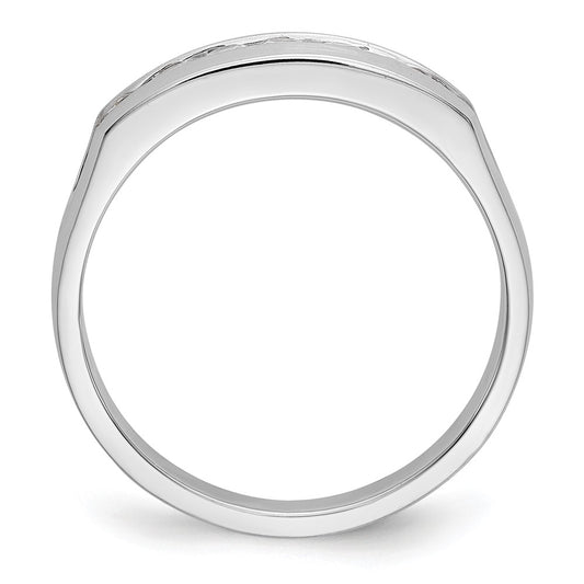Exclusive 14K White Gold Men's Channel Band | 7-Stone 1/2 Carat Diamonds