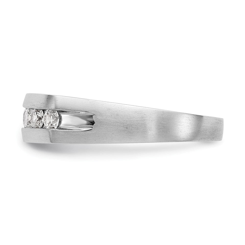 Exclusive 14K White Gold Men's Channel Band | 7-Stone 1/2 Carat Diamonds