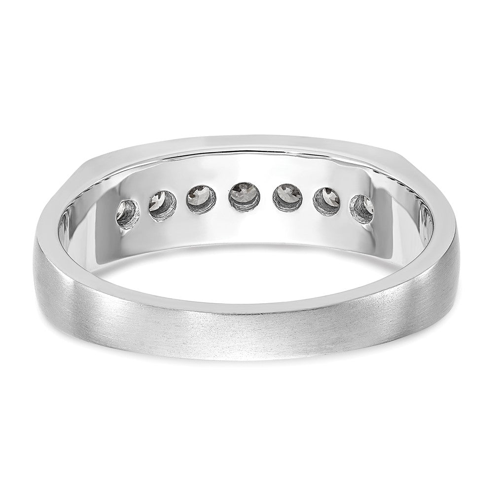 Exclusive 14K White Gold Men's Channel Band | 7-Stone 1/2 Carat Diamonds