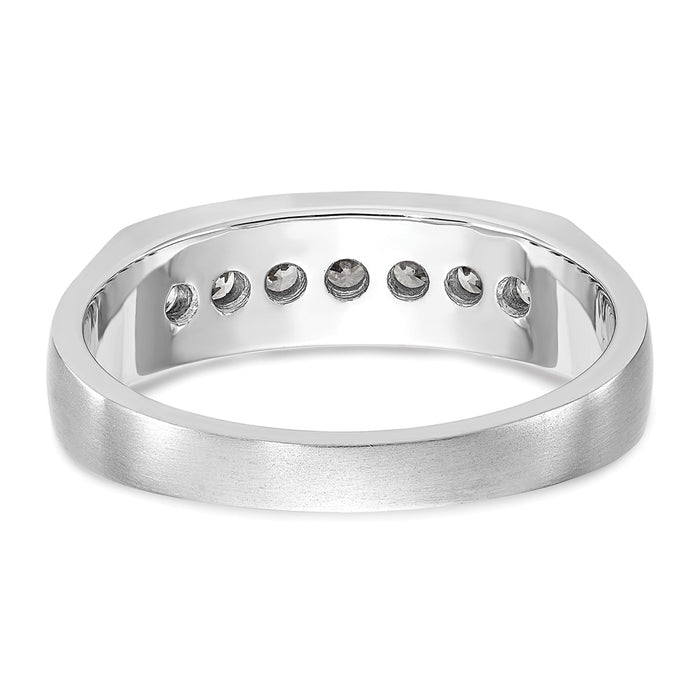 Exclusive 14K White Gold Men's Channel Band | 7-Stone 1/2 Carat Diamonds-5